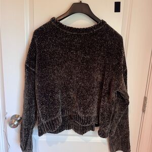 Zara Green Crew Neck Sweater Chunky Knit